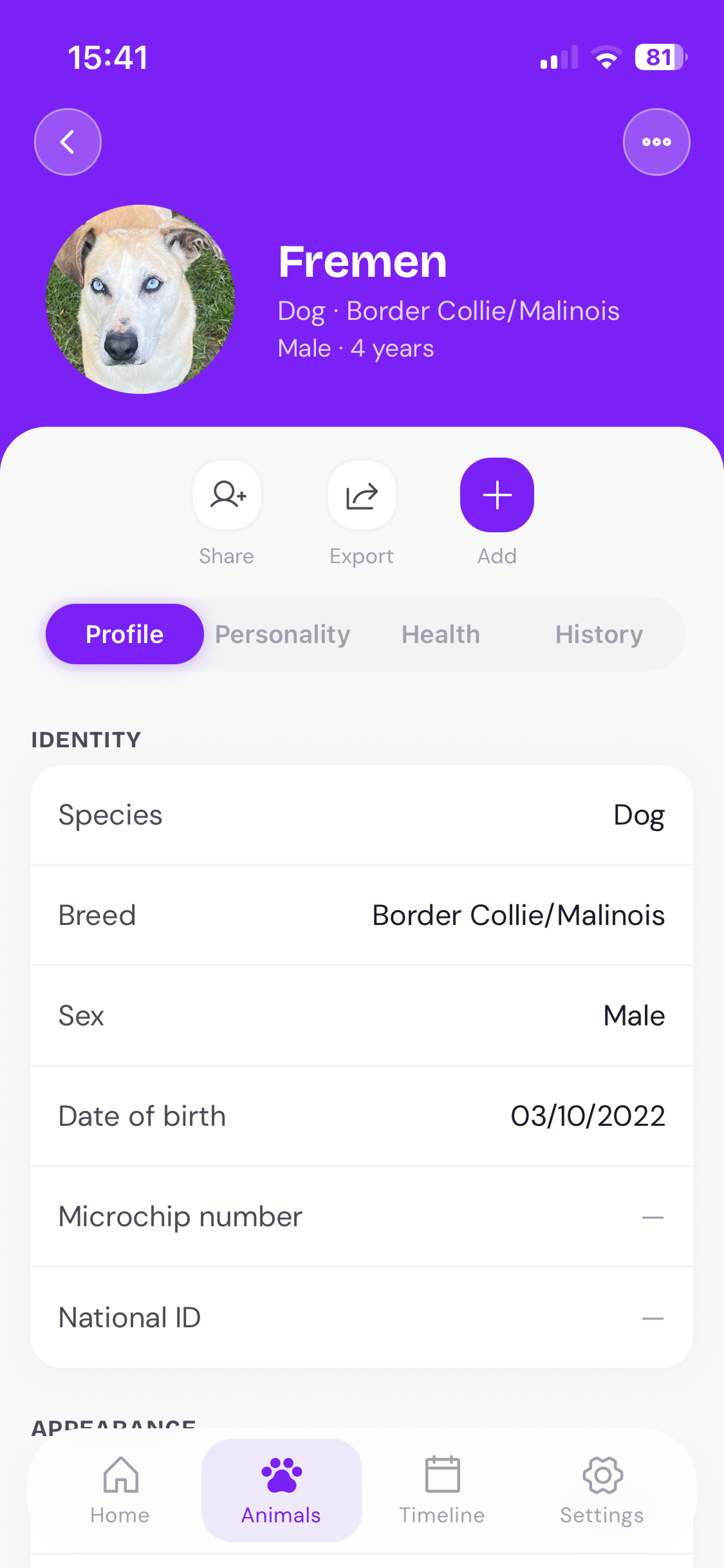 Wagly - Profil animal